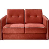 Schlafsofa HOME AFFAIRE "Merina" Sofas Gr. B/H/T: 147cm x 89cm x 87cm, Velours, orange (koralle) mit zweigeteilter Bettfunktion, Auszug nach vorn, Federkern