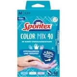 Spontex Color Mix, 40 farbenfrohe Einmalhandschuhe aus Nitril, latexfrei und ungepudert, Größe M, 40 Stück