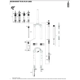 RockShox Feder Solo Air Recon Boost Tk/rl B1 - Silver / Black - 27.5-29 ́ ́