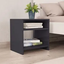 vidaXL Nachtschrank Hochglanz-Grau 40 x 30 x 40 cm Grau