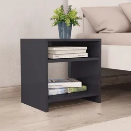 vidaXL Nachtschrank Hochglanz-Grau 40 x 30 x 40 cm Grau