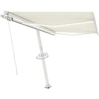 VidaXL Markise Manuell Einziehbar mit LED 300x250 cm Cremeweiß