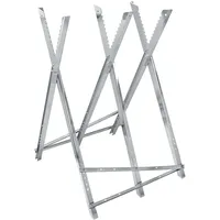 ECD Germany Sägebock für Kettensäge, 3-Fach, Metall verzinkt, 150 kg Belastbarkeit, klappbar & verstellbar, 83x74,5x84,5 cm, Sägegestell mit Zahnung, Sägehilfe Holzsägebock Kettensägebock Holzbock