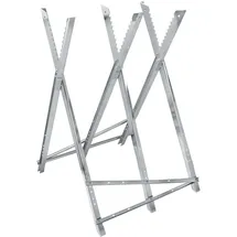 ECD Germany Sägebock für Kettensäge, 3-Fach, Metall verzinkt, 150 kg Belastbarkeit, klappbar & verstellbar, 83x74,5x84,5 cm, Sägegestell mit Zahnung, Sägehilfe Holzsägebock Kettensägebock Holzbock