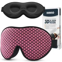 INNELO Schlafmaske für Herren Frauen, 2025 Bequeme Atmungsaktive 3D Augenmaske, mit tiefen Augenhöhlen und erhöhten Nasenpads, 100% Lichtblockierende Schlafbrille mit Memory Foam für Reisen, Rosa