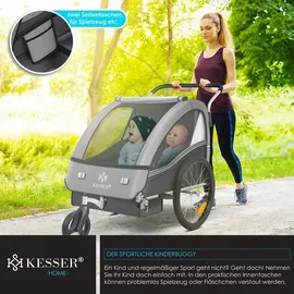 Kesser Kinderanhänger Sport-RX 2 in 1 Joggerfunktion helgrau