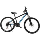 Lightakai 26-Zoll Mountainbike, 21-Gang-Schaltung Scheibenbremse Fahrrad Vollfederung Fahrräder für Jungen, Mädchen, Damen & Herren (Schwarz&Blau)