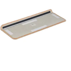 Relaxdays Stufenmatten 15er Set, rechteckige Treppenstufenmatten, BT: 65x24 cm, Selbstklebende Treppenteppiche, beige