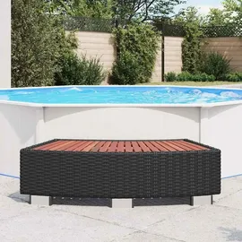 vidaXL Spa-Einstiegsstufe Poly Rattan Schwarz 92×45×25 cm