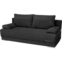 MOEBLO Schlafsofa NISA, Couch für Wohnzimmer, Sofagarnitur Polstersofa Wohnlandschaft, mit Schlaffunktion und Bettkasten schwarz