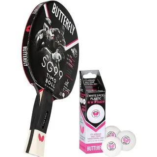 Butterfly Timo Boll SG99 Tischtennisschläger + 3x 40+ 3*** Tischtennisbälle bunt No Size