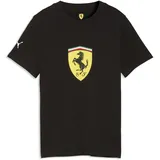 Puma T-Shirt "Scuderia Ferrari Coloured Shield T-Shirt Jugendliche", Jungen, Gr. 140, schwarz, Obermaterial: 100% Baumwolle. Rippe: 25% Polyester, 75% Baumwolle, clean, regular fit, Rundhals, Shirts T-Shirt