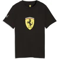 Puma T-Shirt "Scuderia Ferrari Coloured Shield T-Shirt Jugendliche", Jungen, Gr. 140, schwarz, Obermaterial: 100% Baumwolle. Rippe: 25% Polyester, 75% Baumwolle, clean, regular fit, Rundhals, Shirts T-Shirt