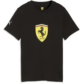 Puma T-Shirt "Scuderia Ferrari Coloured Shield T-Shirt Jugendliche", Jungen, Gr. 140, schwarz, Obermaterial: 100% Baumwolle. Rippe: 25% Polyester, 75% Baumwolle, clean, regular fit, Rundhals, Shirts T-Shirt