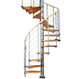 DOLLE Spindeltreppe »Oslo«, eichenholz, 13 Stufen, bis 322cm Raumhöhe - grau,