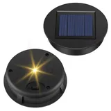 Apritsce Solarleuchten Ersatzteile, 2 Stück Solar Ersatzdeckel 8cm, Solarleuchten Ersatz Top Mit LED, Wasserdicht Solar Laterne Ersatzteile Für Solarlaterne, Solar Gartenleuchten Und DIY