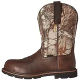 Dcbdx Herren Wadenlänge Gestickt Stiefel Rutsch Auf Echte Leder Cowboy Stiefel Western Absatz PU Leder Mid Heel Motorradstiefel,Pattern,44 EU - 44 EU