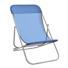 vidaXL Strandstühle 83 x 57,5 x 81 cm blau 2er Set