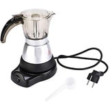 220V Elektrische Mokkakanne mit Großer Kapazität, Italienische Kubanische Dichtungstöpfe Espresso Moka Maker Klassische Kaffeemaschine Kaffee Tee Espressokocher für Spülmaschinenfest(150ML)