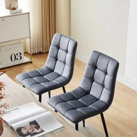 Deuline Esszimmerstühle Essstühle Samtbezug Polsterstuhl Stühle Esszimmer Stuhl Milano 4er-Set GRAU 521252 - Grau