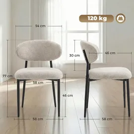Homcom Esszimmerstuhl Polyester beige 2er Set