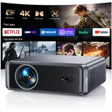 Smart Beamer, Autofokus/Trapezkorrektur 1000 ANSI Beamer 4K Unterstützt, WiFi6 Bluetooth Full HD 1080P Mini Projektor 4K Heimkino/Outdoor für Handy/PC