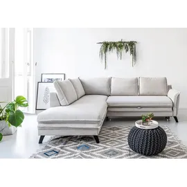 miuform Charming Charlie | Ecksofa mit Bettfunktion und Bettkasten L-Form Links | Beige | Sofa Schlafsofa Couch | Beige