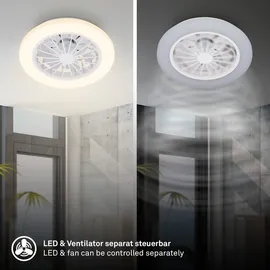 Briloner LED Deckenventilator 38 cm Weiß