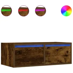 vidaXL TV-Schrank mit LED-Leuchten Räuchereiche 75x35,5x25 cm