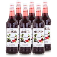 Monin Sirup Grenadine 1 Liter - Cocktails Milchshakes Kaffeesirup (6er Pack)