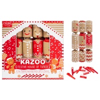 Christmas Cracker 6 Pack - Kazoo - Gingerbread Men - Family Game Crackers