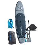 Maui & Sons SUP-Board Stand Up Paddle Board SUP 320 cm bis 140 kg Surfboard aufblasbar, (Komplettset) grau