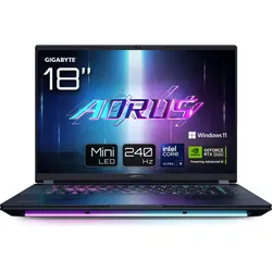 GIGABYTE Gaming-Notebook "GIGABYTE AORUS MASTER 18 BYHC5DED65SP(P)", schwarz, 32 GB RAM 2000 GB SSD, Core Ultra 9, Microsoft Windows 11, Notebooks