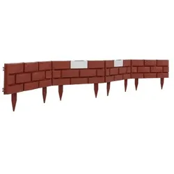 Lex Beetumrandung 4er Set Rasenkante Garten Beeteinfassung Solar Beleuchtung braun