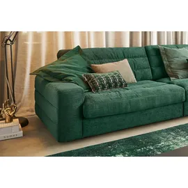 KAWOLA Ecksofa XL Lana Cord Recamiere rechts smaragd