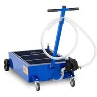 MSW Ölauffangwanne WOT-68, mit Handpumpe, 75 Liter, aus Stahl, fahrbar, blau, 118,5 x 57 x 64cm