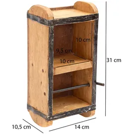 DESIGN DELIGHTS Geschenkband-Organizer, Braun, Holz, 14x31x10.5 cm, Wohnzimmer, Regale, Wandregale