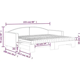 vidaXL Tagesbett 90 x 200 cm Grau