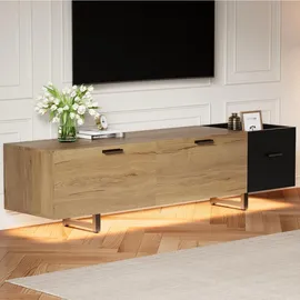 modfu TV-Schrank 180x49x38 cm Schwarz Holzwerkstoff