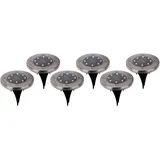 NÄVE LED Solar Erdspieße Kian stahlgrau 6er-Set