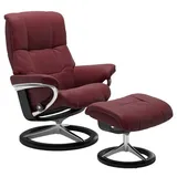 STRESSLESS Sessel mit Hocker Mayfair Signature Leder Rot Batick Bordeaux S (Small)