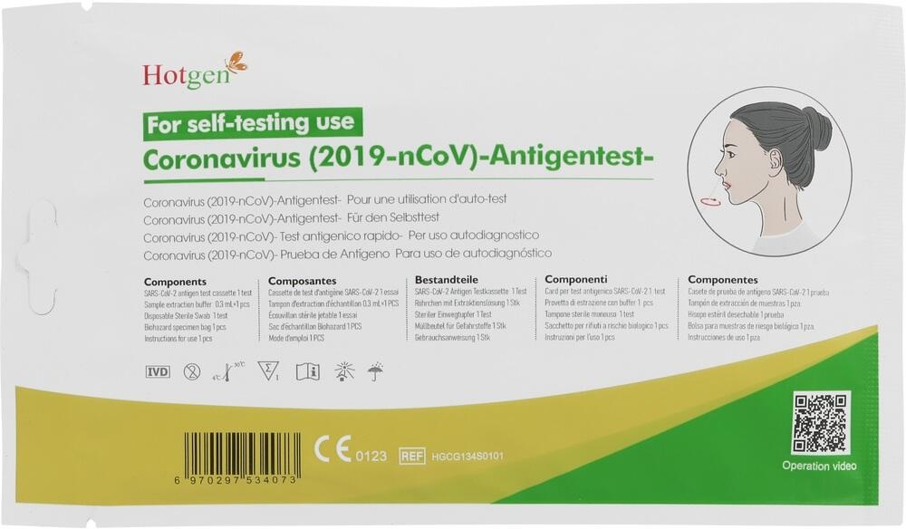 Hotgen Coronavirus (2019-Ncov) Antigentest Laien 1 ST