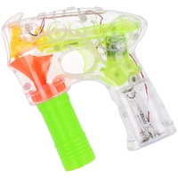 com-four® Seifenblasen-Pistole mit LED und Seifenblasenwasser - Seifenblasenmaschine für Kinder - Seifenblasenpistole auch für Erwachsene (1 Stück - transparent)