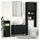 vidaXL Badezimmerschrank mit Tür 80 x 33 x 60 cm Schwarz/Eichen-Optik