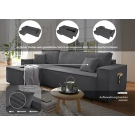 OTTO home Eckcouch Cord 2-Sitzer Grau
