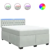 vidaXL Boxspringbett 140 x 200 cm Hellgrau