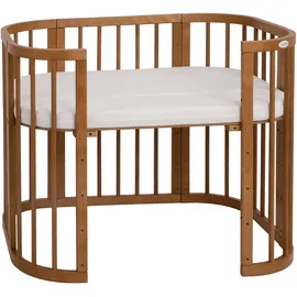 Waldin Babybett 5in1, Beistellbett aus Holz, Matratze,