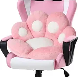 LANPEW Katze Pfot Rückenkissen Sitzkissen Cute Cat Paw Stuhlkissen Sitzkissen Plüsch Komfort Sitzpolster Büro Lazy Warm Sitzkissen Bett Tatami Bodenkissen für Home (60x60cm, rosa)