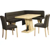 Home Affaire Eckbankgruppe »Laros Sitzgruppe, Eckbank, Stühle, Tisch«, (Set, 4tlg Set), perfekt für Küche, Esszimmer, Wohnzimmer, Bestseller, braun