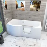 Acquavapore - Seniorenwanne mit Tür Whirlpool S12-AIR-R Badewanne 85x170cm ohne Armatur